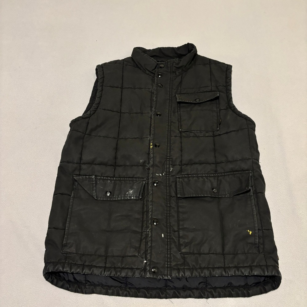 Burton MB Woodford Vest Mens XL Black Quilted Snap Button Workwear Utility